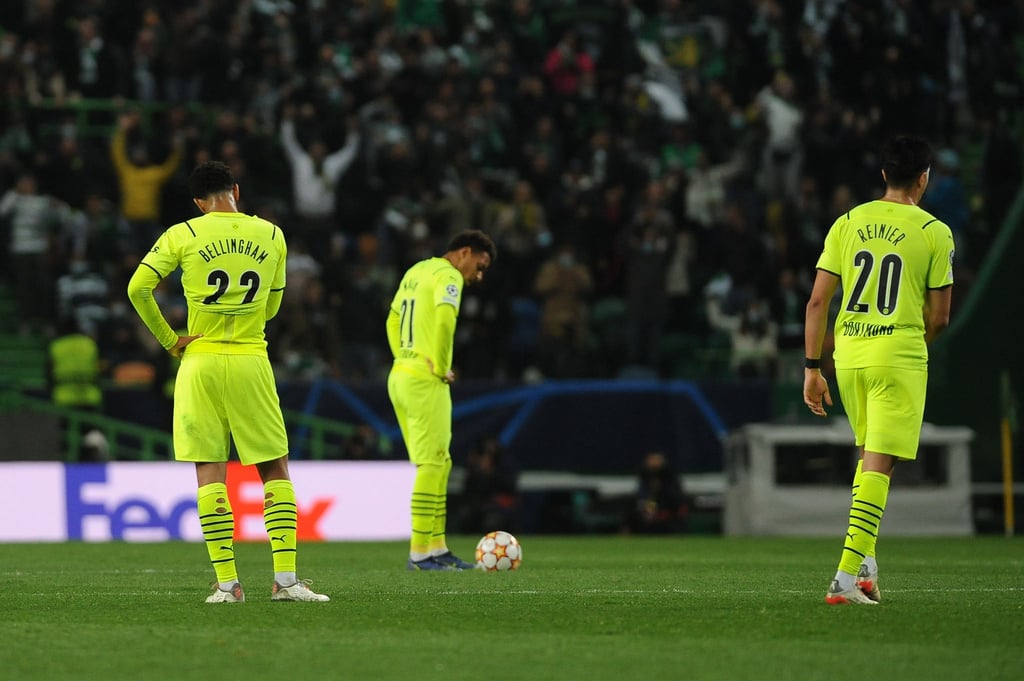 Jude Bellingham (l-r), Donyell Malen und Reinier von Dortmund.