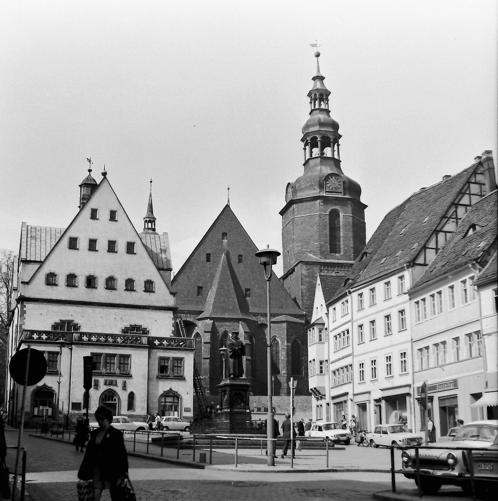 Der Eisleber Marktplatz im Jahr 1974.