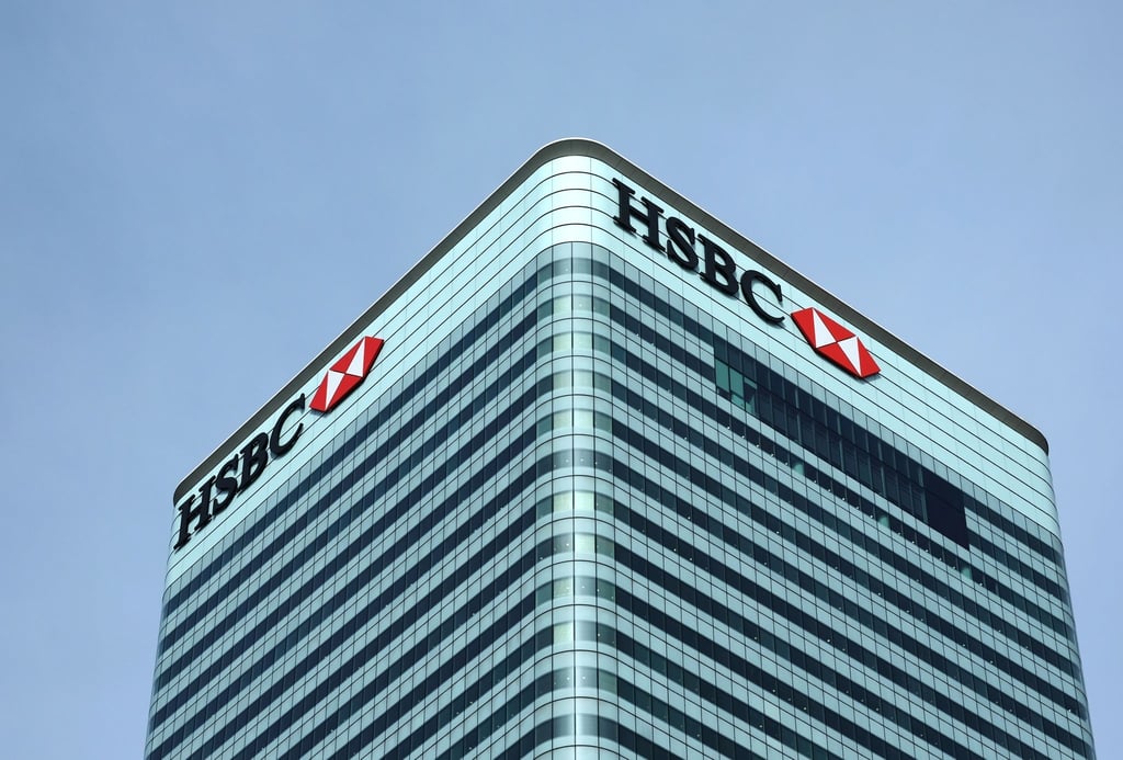 Der HSBC Tower, der internationale Hauptsitz der Bank HSBC im Finanzviertel Canary Wharf in London.
