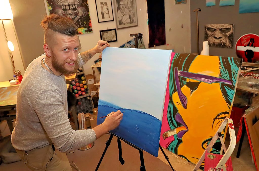 Chris Fiedler in seinem Atelier in Klostermansfeld.