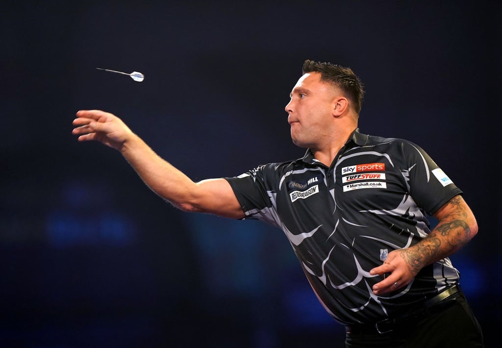 Wurde im voll besetzten Alexandra Palace immer wieder von den Fans ausgepfiffen: Gerwyn Price in Aktion.