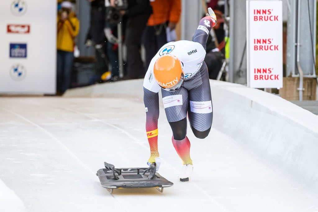 Wurde zum Auftakt im Skeleton-Weltcup Dritter: Christopher Grotheer in Aktion.