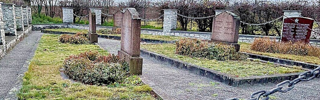 Während auf dem Friedhof in Wegeleben die meisten Gräber mit viel Liebe geschmückt werden, bietet der Bereich mit den Gräbern mit russischen Schriftzeichen ein eher ungepflegtes Bild.