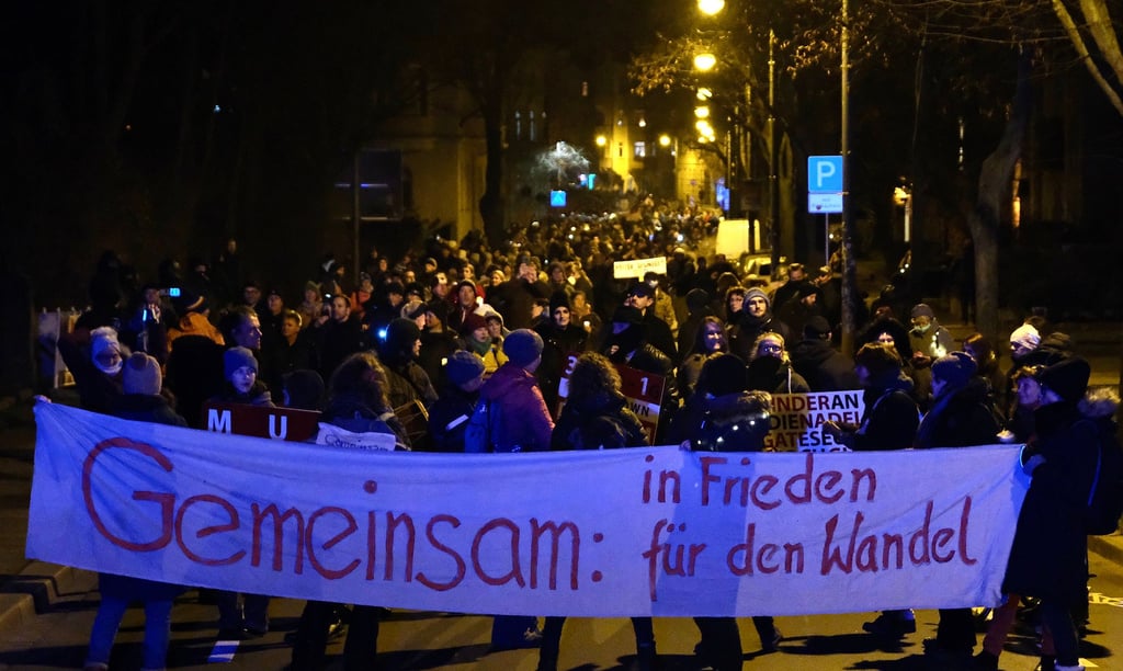 Demo gegen die Coronamaßnahmen in Halle.