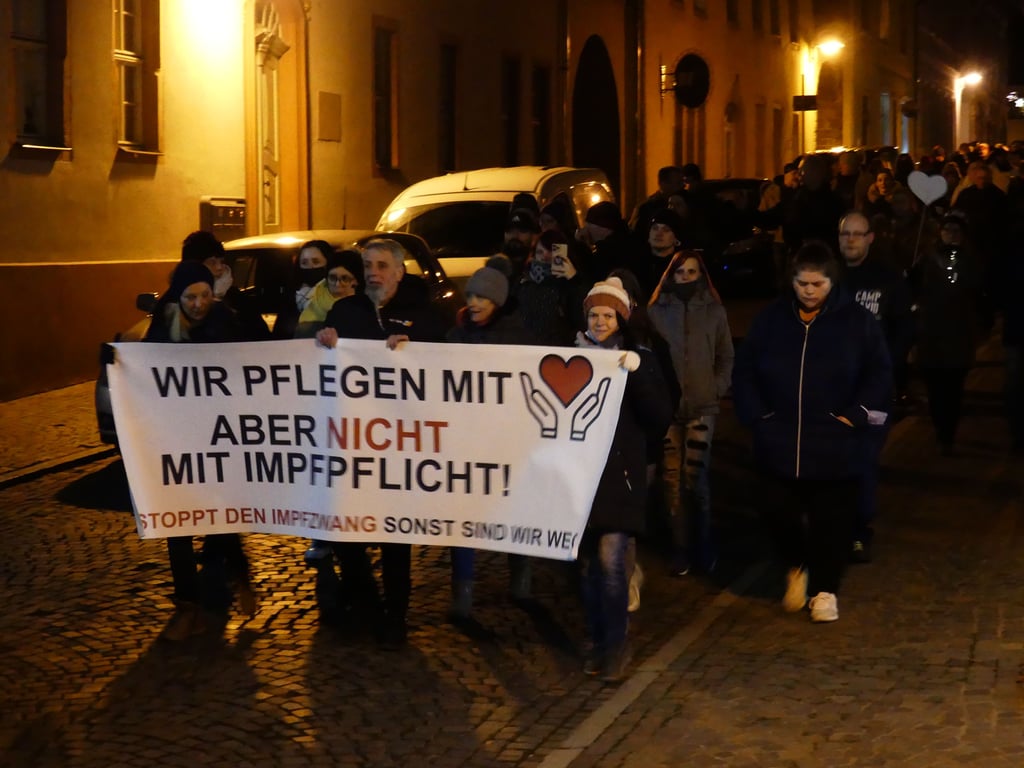Gut 600 bis 650 Menschen beteiligten sich am Protest.