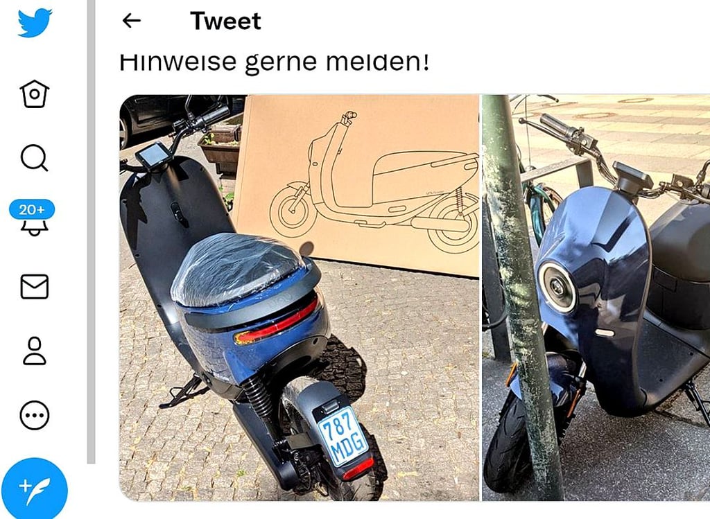 Mit diesem Tweet fahndete Antje Kapek nach ihrem geklauten Roller. Ergebnislos.