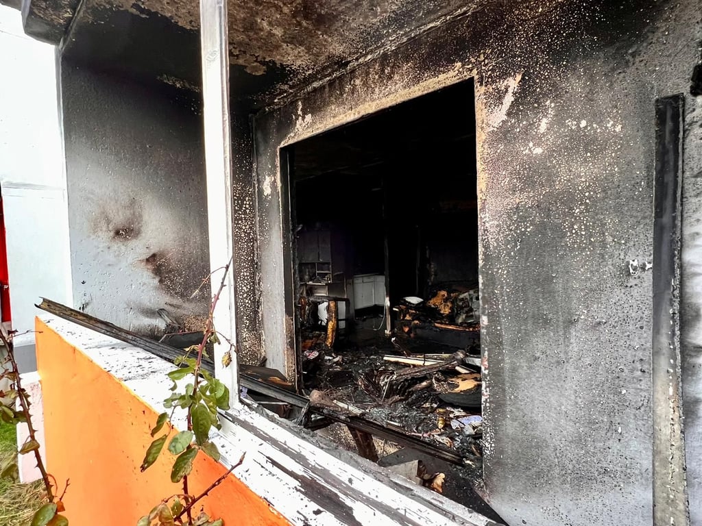 Die Brandstelle in der Radegaster Straße.