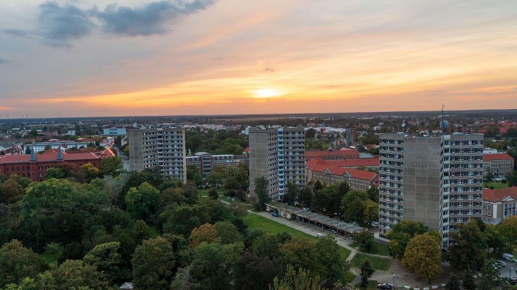 Blick auf das Zentrum von Dessau-Roßlau.