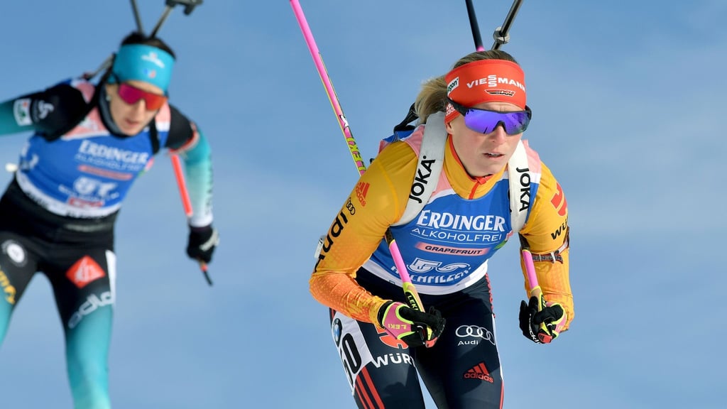 Biathletin Franziska Hildebrand (r) war zuletzt im zweitklassigen IBU-Cup angetreten.