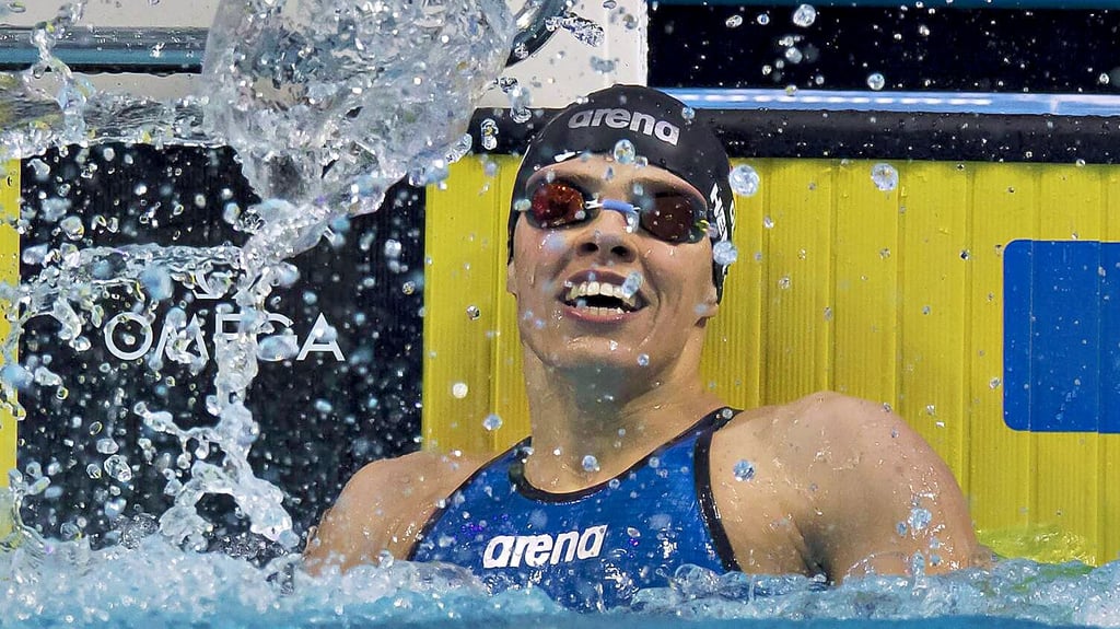 27. Juli 2017, Budapest: Franziska Hentke feiert bei der Weltmeisterschaft mit dem Silbergewinn über 200 Meter Schmetterling ihren größten Karriereerfolg.