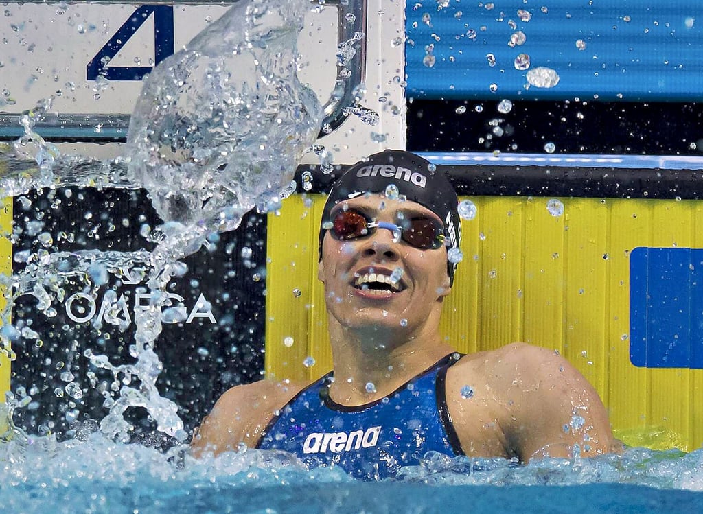 27. Juli 2017, Budapest: Franziska Hentke feiert bei der Weltmeisterschaft mit dem Silbergewinn über 200 Meter Schmetterling ihren größten Karriereerfolg.