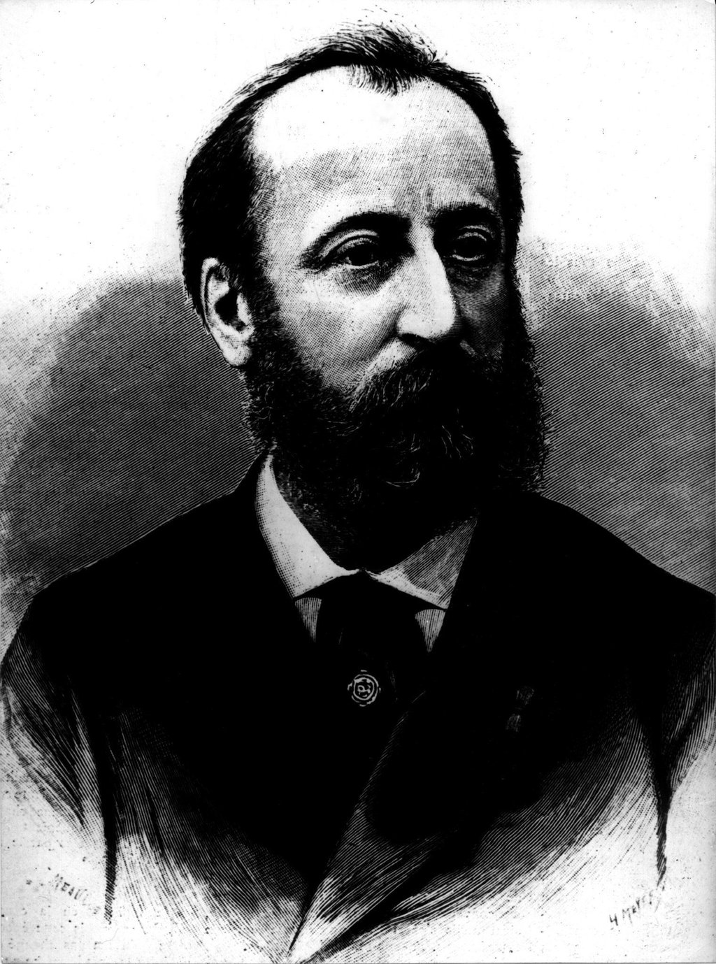 Zeitgenössische Darstellung des französischen Komponisten Camille Saint-Saëns (1835-1921).
