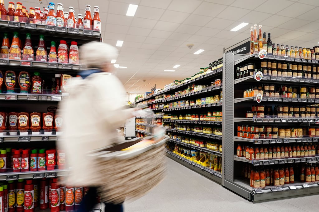 Blick in einen Supermarkt.