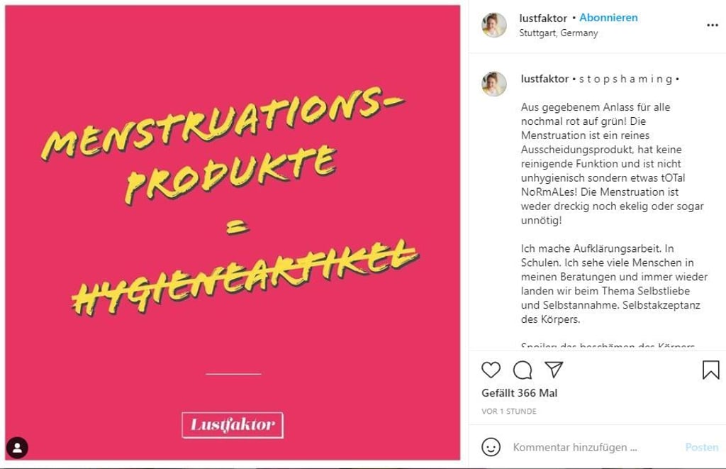 Sexualtherapeutin "lustfaktor" möchte menstruierende Personen empowern.