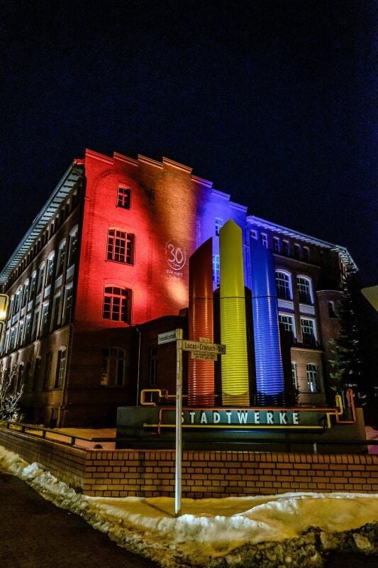 Die illuminierten Stadtwerke