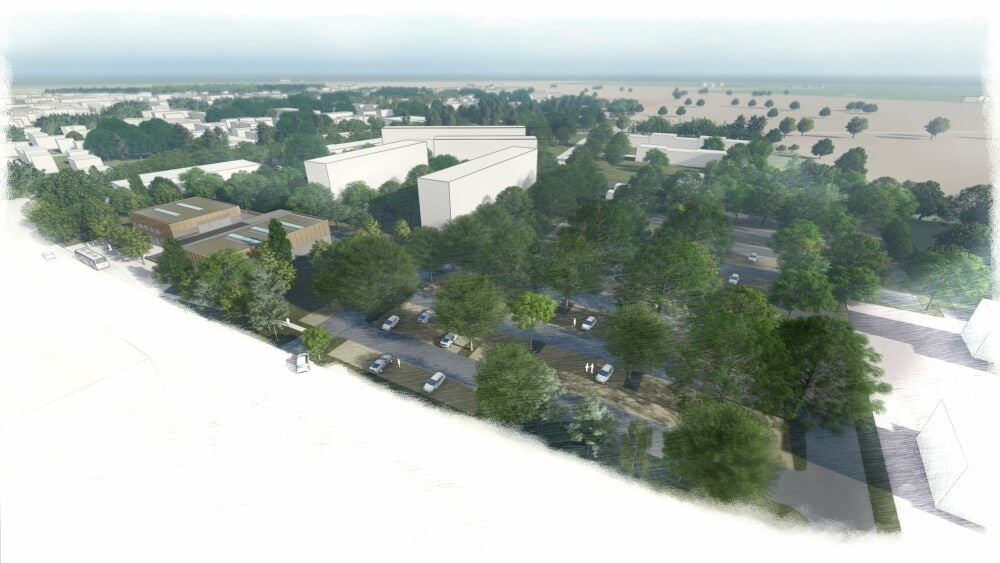 Ein großer Parkplatz; nebenan Quartierstreff und Hallenbad: So soll es in der Friederikenstraße in Harzgerode einmal aussehen.
