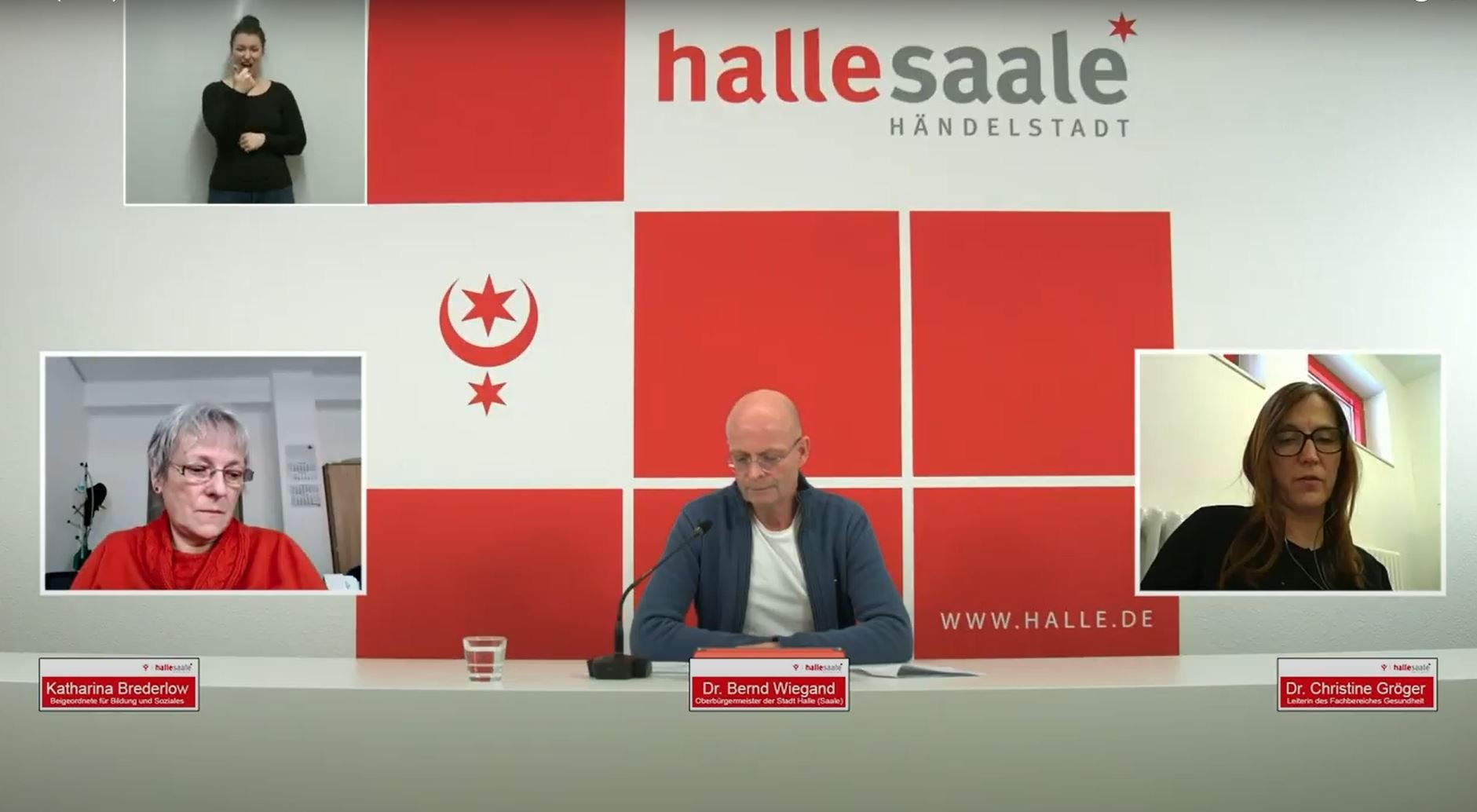 Pressekonferenz zur Corona-Lage in Halle am 8. Februar 2021.