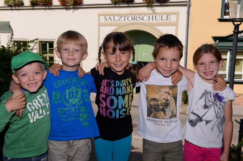 Zukünftige Schüler der Salztorschule: Tayler Kevin Rauchbach, Ole Krüger, Ariana Pittlick, Marc Schiefelbein und Hanna Marie Allstedt (v.l.).