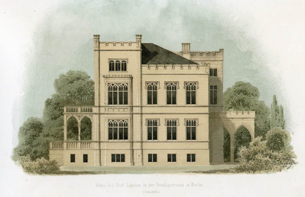 Die Lepsius-Villa in Berlin-Tiergarten nach Stülers Entwurf.