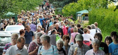 Dicht an dicht auf der Saale-Weinmeile. (FOTO: TORSTEN BIEL)