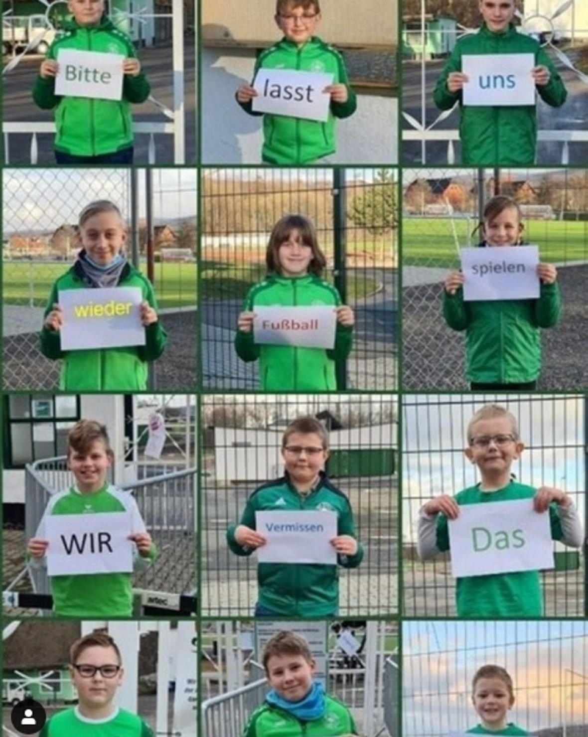 „Bitte lasst uns wieder Fußball spielen - wir vermissen das“ - mit dieser Collage wirbt der SV Stahl Thale für die Öffnung des Vereinssports.