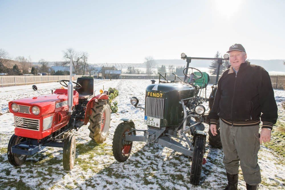 Landwirt Gerald Albrecht sammelt Traktoren-Oldtimer.