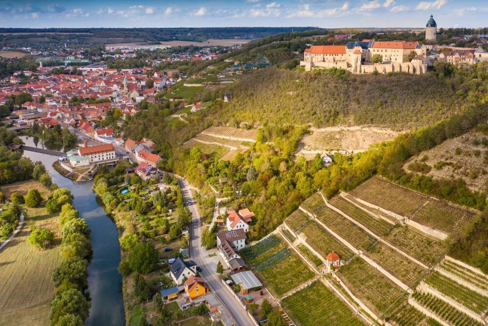 Freyburg von oben: Die Stadt an der Unstrut mit ihrem historischen Kern war Modellstadt für ein studentisches Projekt.