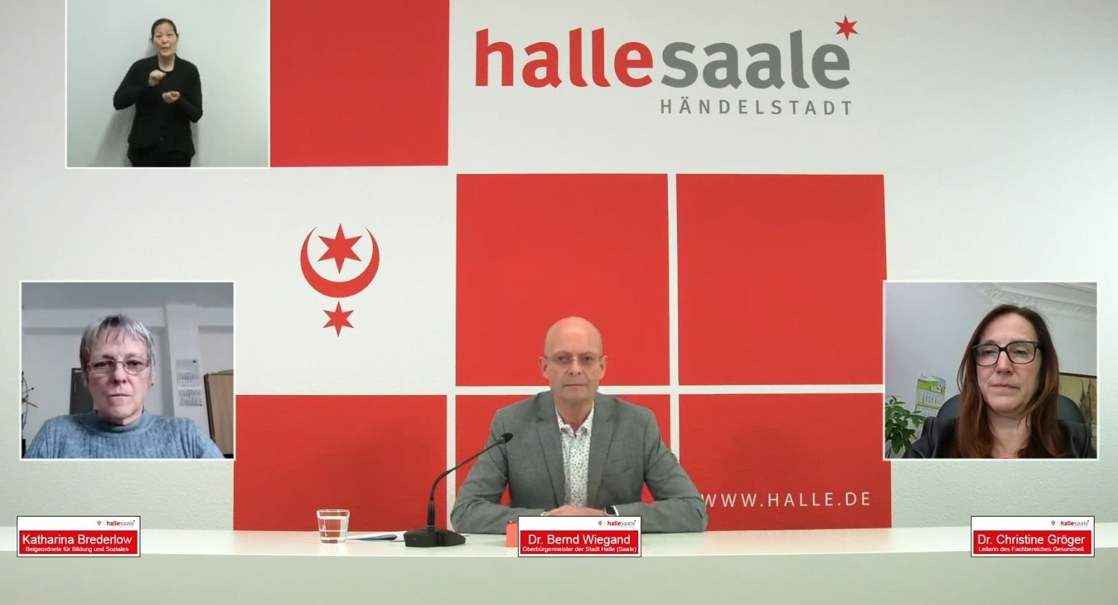Pressekonferenz der Stadt Halle am 15.2.2021