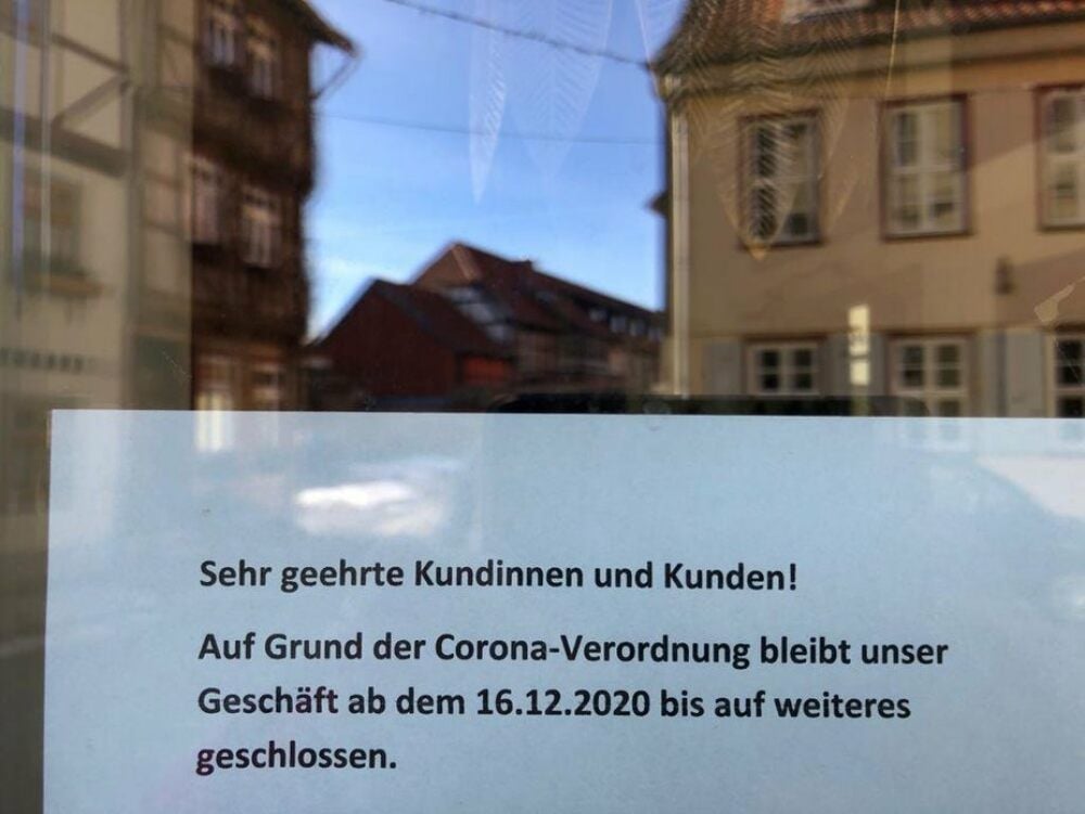 Ein geschlossenes Geschäft in Quedlinburg