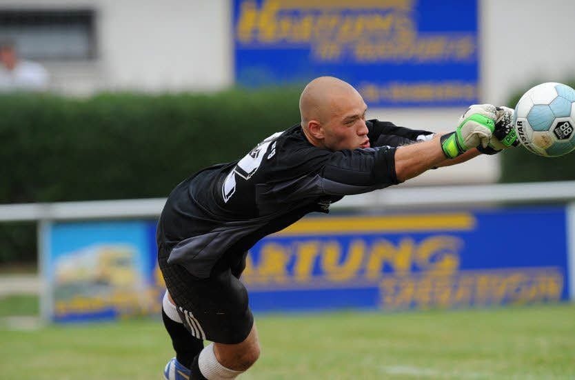 RSK-Torwart Sascha Greiner rettete seinem Team in Kayna mit guten Paraden den knappen 1:0-Erfolg.
