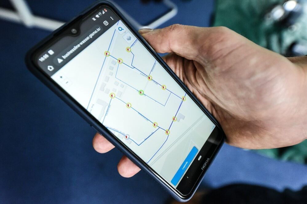 So sieht die Hydranten-App auf dem Handy aus.