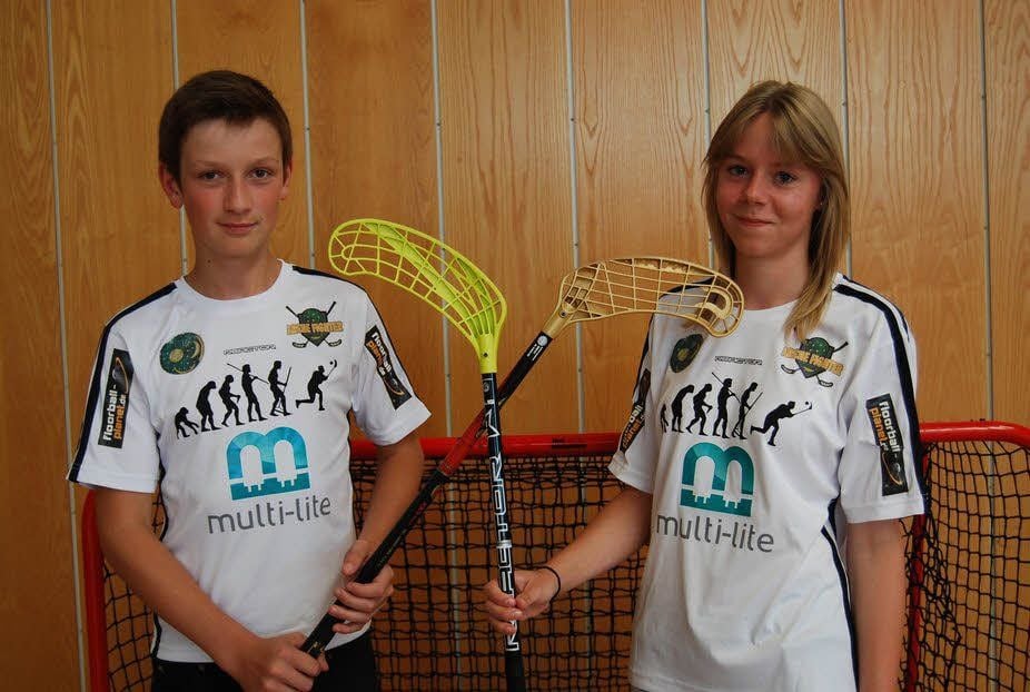 „Floorballern“ für Sachsen-Anhalt: Tina Kleinschmidt und Robin Engel spielen inzwischen auf Landesebene.