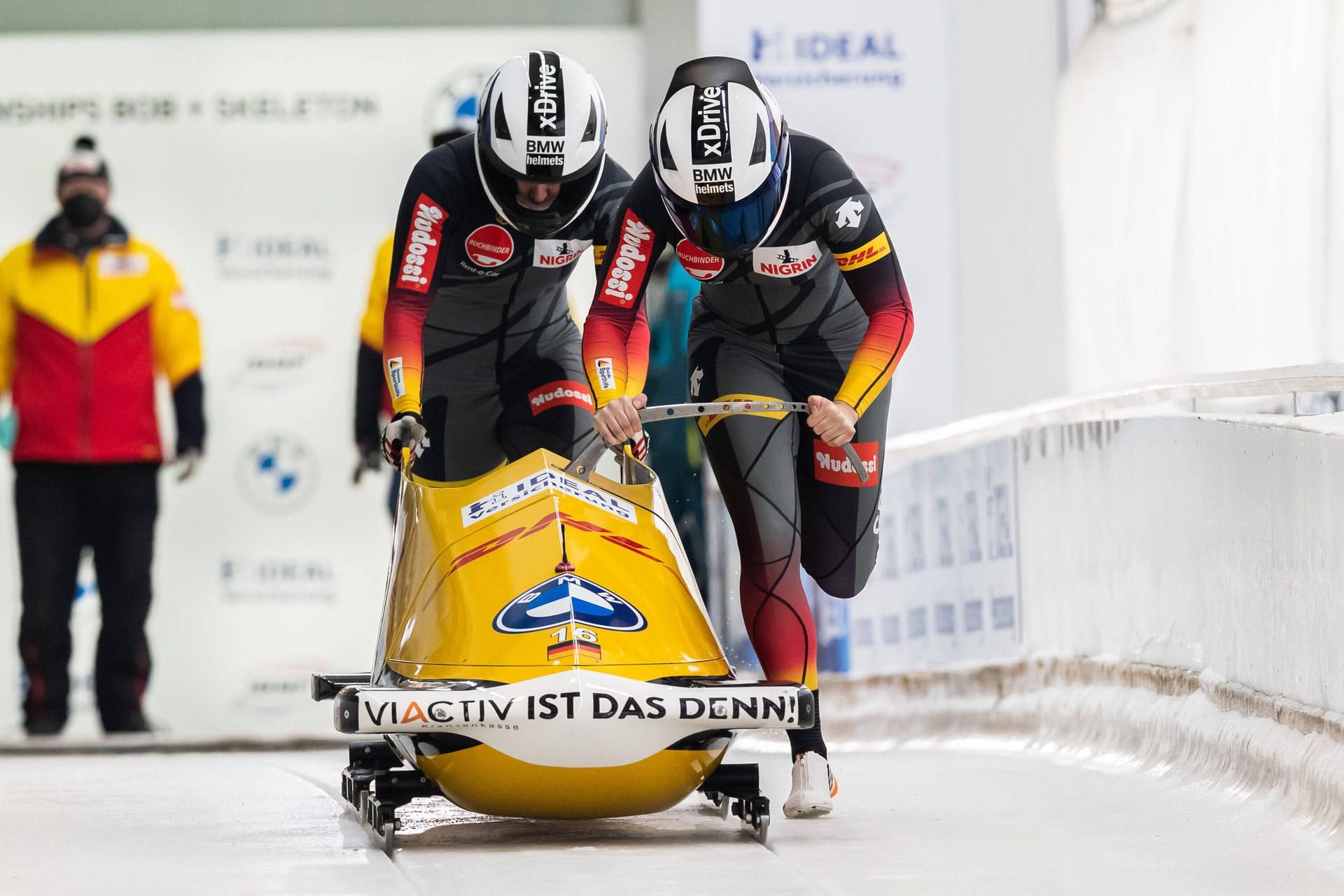 Kim Kalicki und Ann-Christin Strack haben im Eiskanal von Altenberg gute Medaillenchancen.