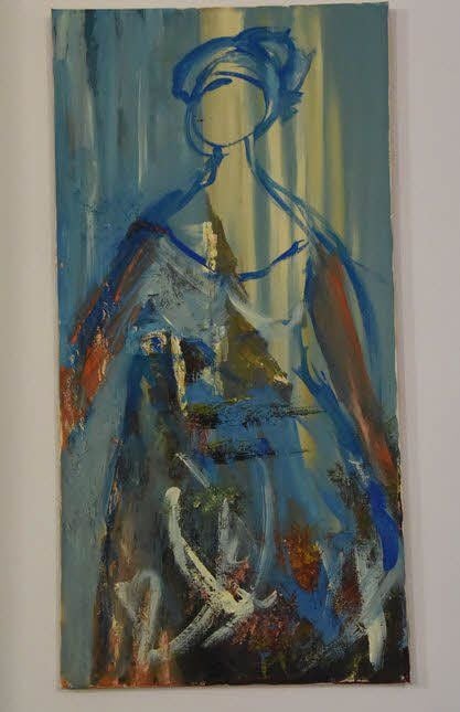 Mit Acryl bringt Agnese Martori vor allem wohlgerundete Frauenkörper auf die Leinwand.