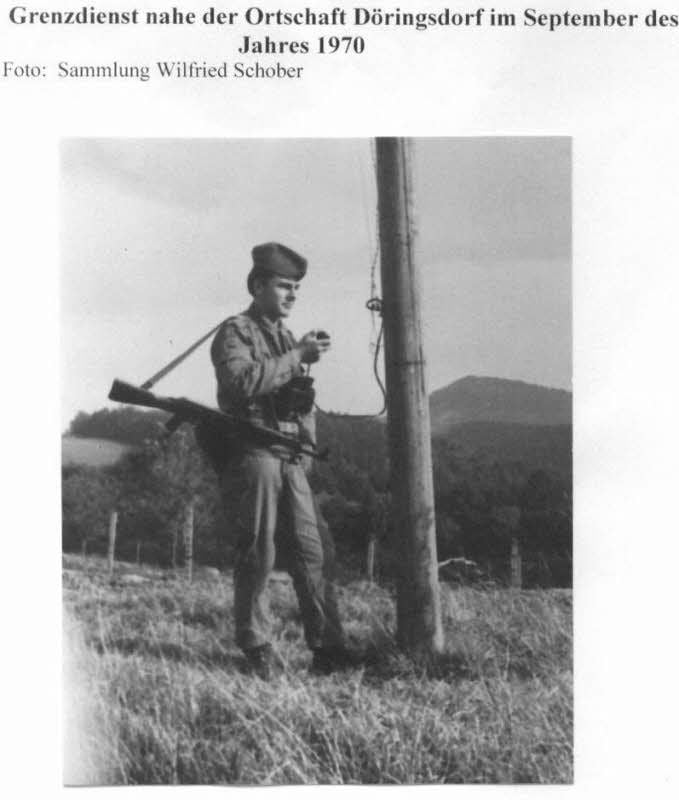 Wilfried Schober beim Grenzdienst nahe Döringsdorf 1970.