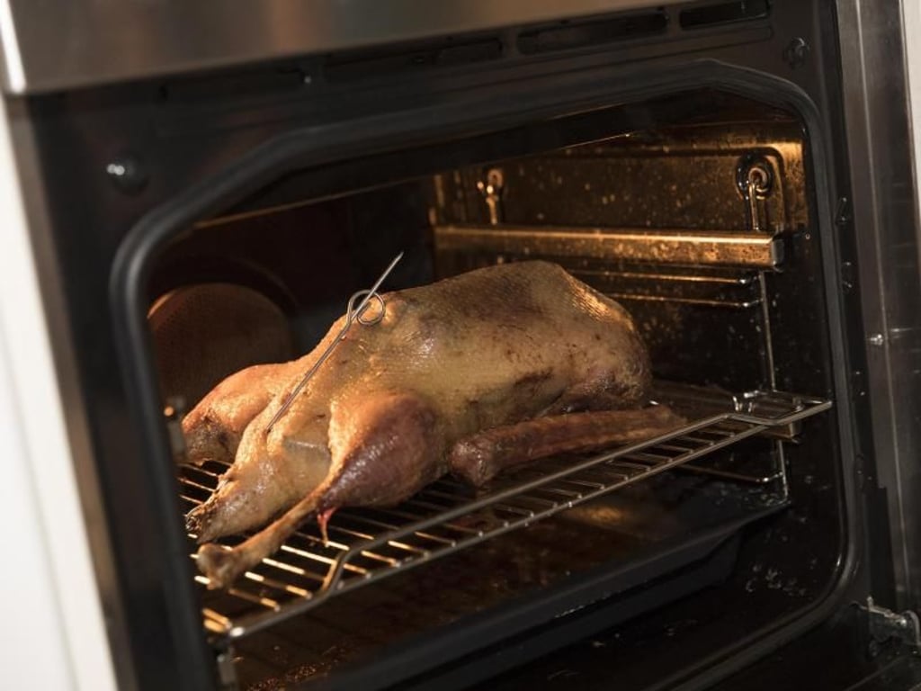 Nach acht Stunden Garzeit sollte die Gans perfekt gebraten sein. Foto: Florian Schuh