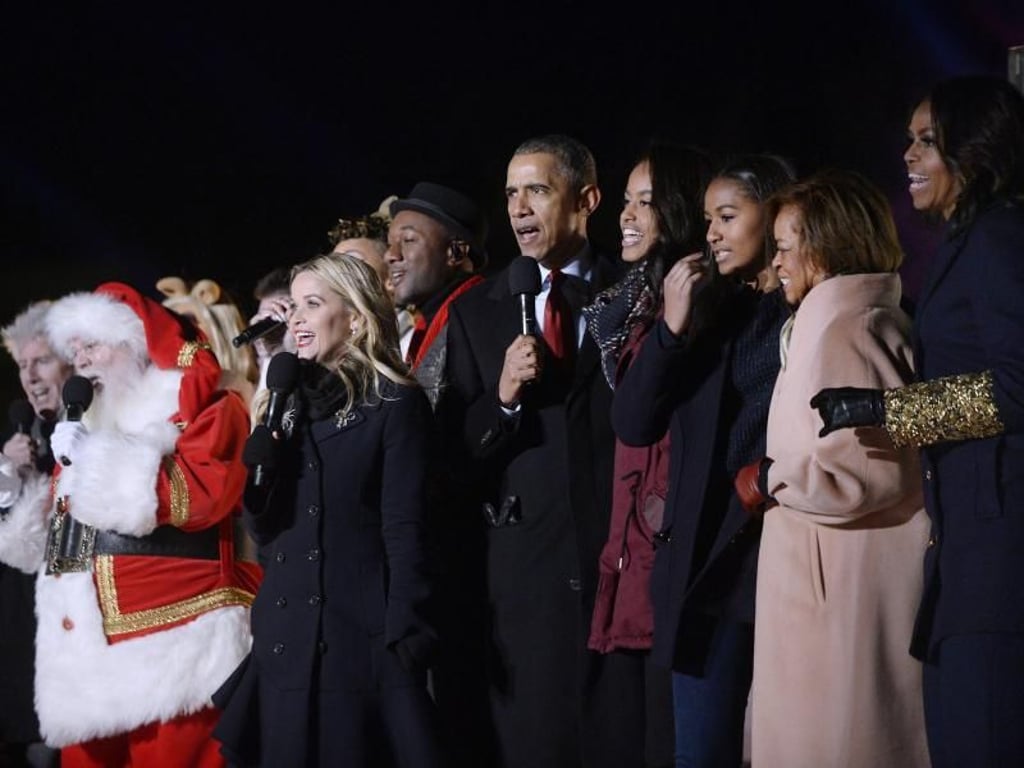 Weihnachtliches Singen vor dem Weißen Haus. Foto: Olivier Douliery