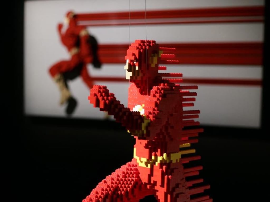 Ein Modell von «The Flash» (Der Blitz), in «The Art of the Brick: DC Super Heroes» in London. Foto: Yui Mok