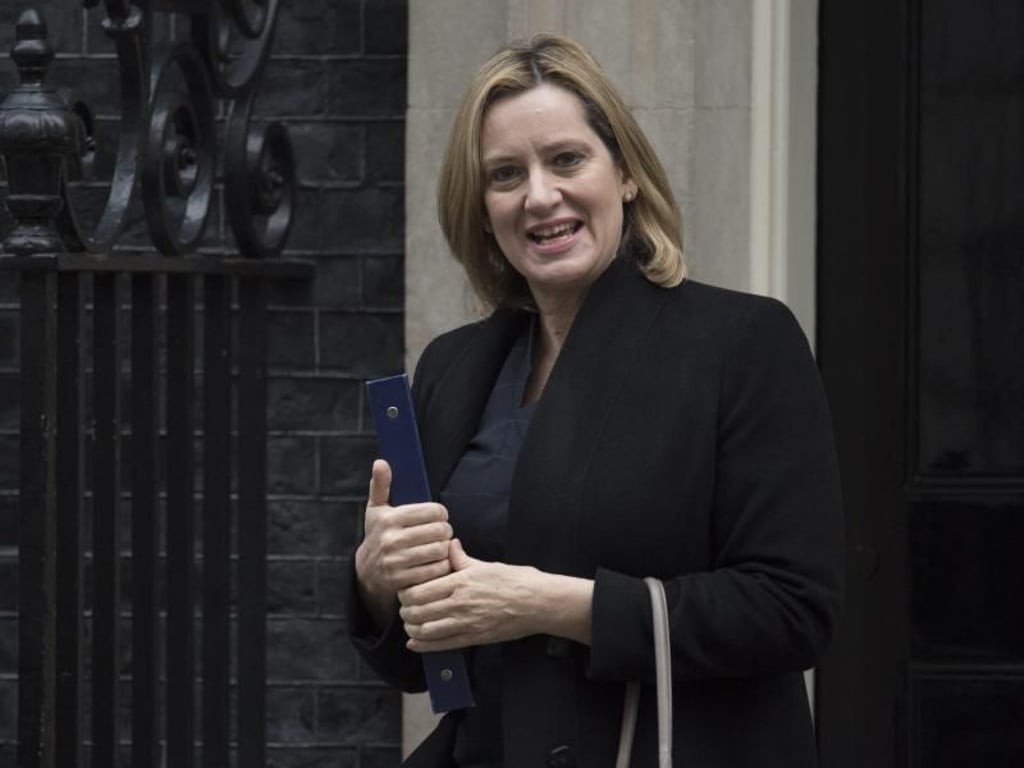 Die britische Innenministerin Amber Rudd ist zurückgetreten. Rudd war für ihre widersprüchlichen Aussagen zur Windrush-Generation scharf kritisiert worden. Foto: Will Oliver/EPA/