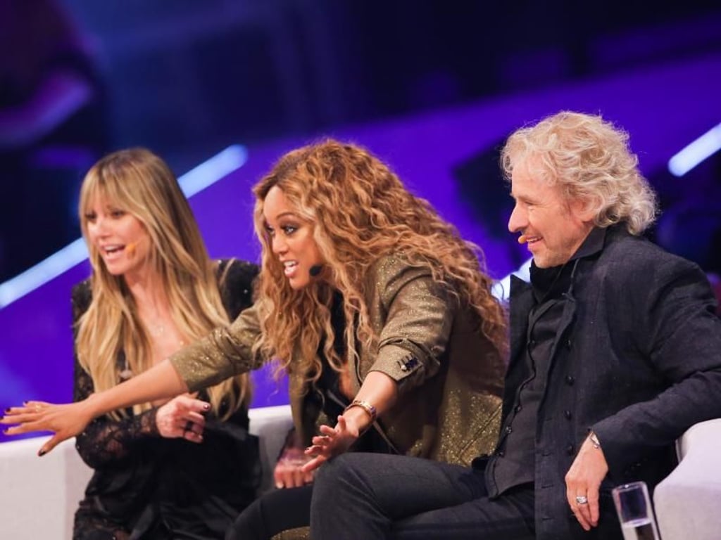 Anspannung und Gelassenheit: Heidi Klum, Tyra Banks und Thomas Gottschalk. Foto: Rolf Vennenbernd