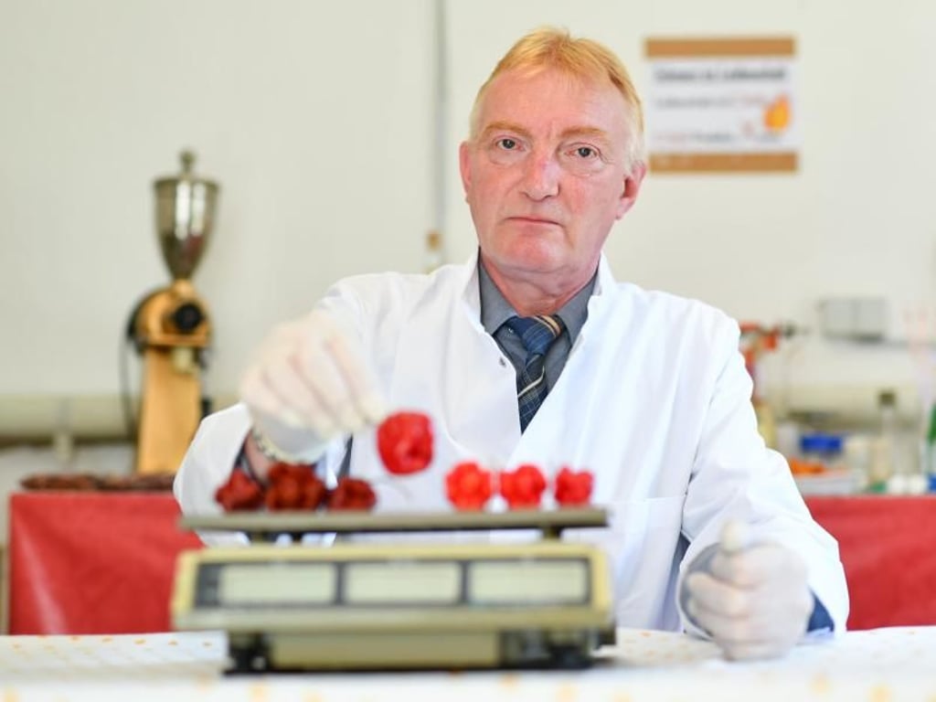 Gewürzhändler sitzt Jörg Ceglarek in Oggersheim in seinem Arbeitsraum. Foto: Uwe Anspach