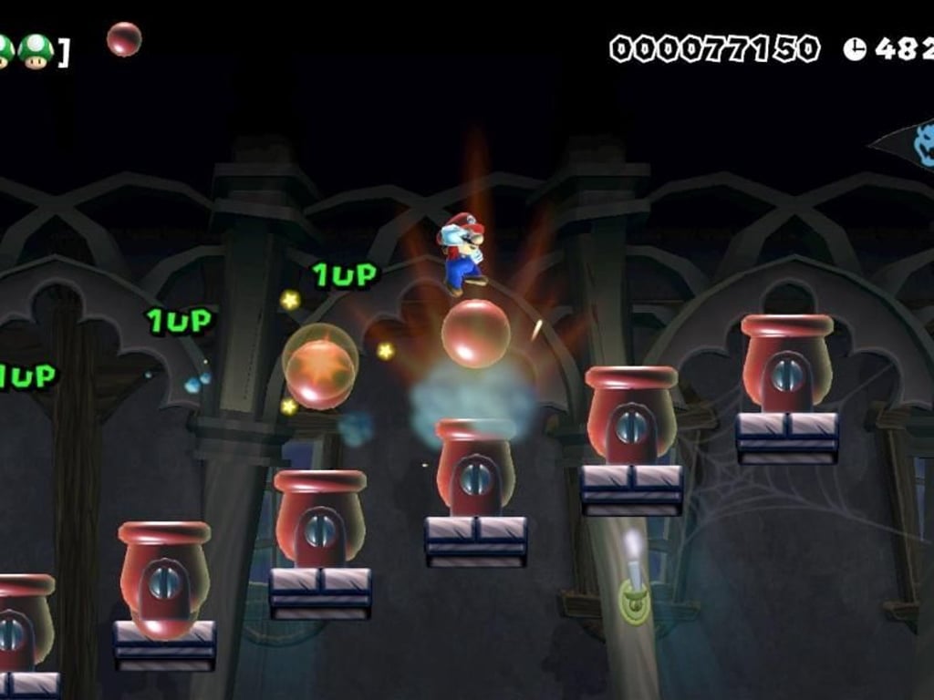 Als Levelbauer hat der Spieler die Wahl zwischen dem modernern Look der neueren Mario-Titel, oder dem Pixel-Look der ersten Teile. Screenshot: Nintendo Foto: Nintendo