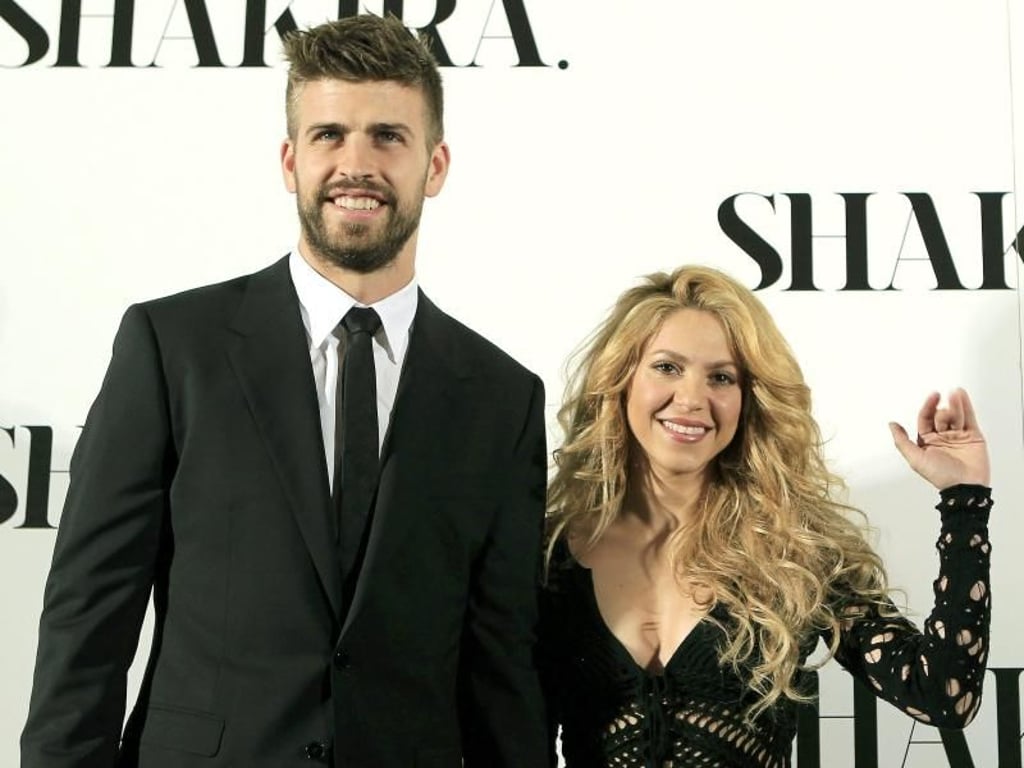 Shakira mit ihrem Lebensgefährten, dem Fußballer Gerard Pique, 2014 in Barcelona. Foto: Andreu Dalmau