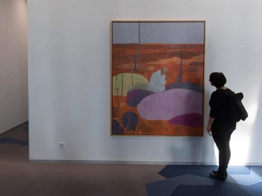 Das Werk «Landschappeling» des belgischen Künstlers Hans Vandekerckhov. Foto: Boris Roessler