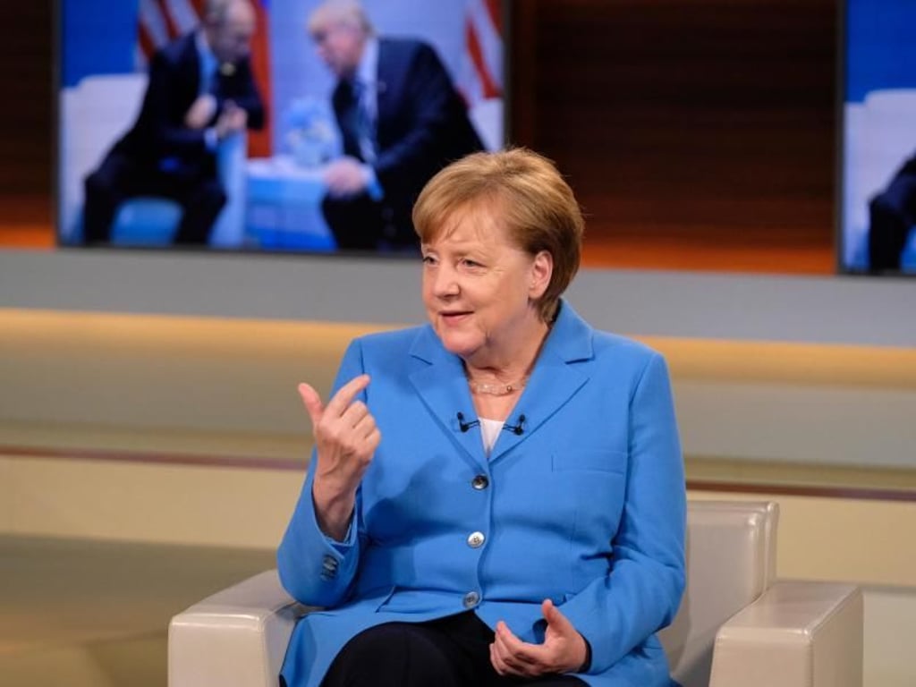 Kanzlerin Merkel in der ARD-Talksendung «Anne Will» über Trumps Strafzölle: «Wir lassen uns nicht ein ums andere Mal da irgendwie über den Tisch ziehen. Sondern wir handeln dann auch.» Foto: Wolfgang Borrs/NDR