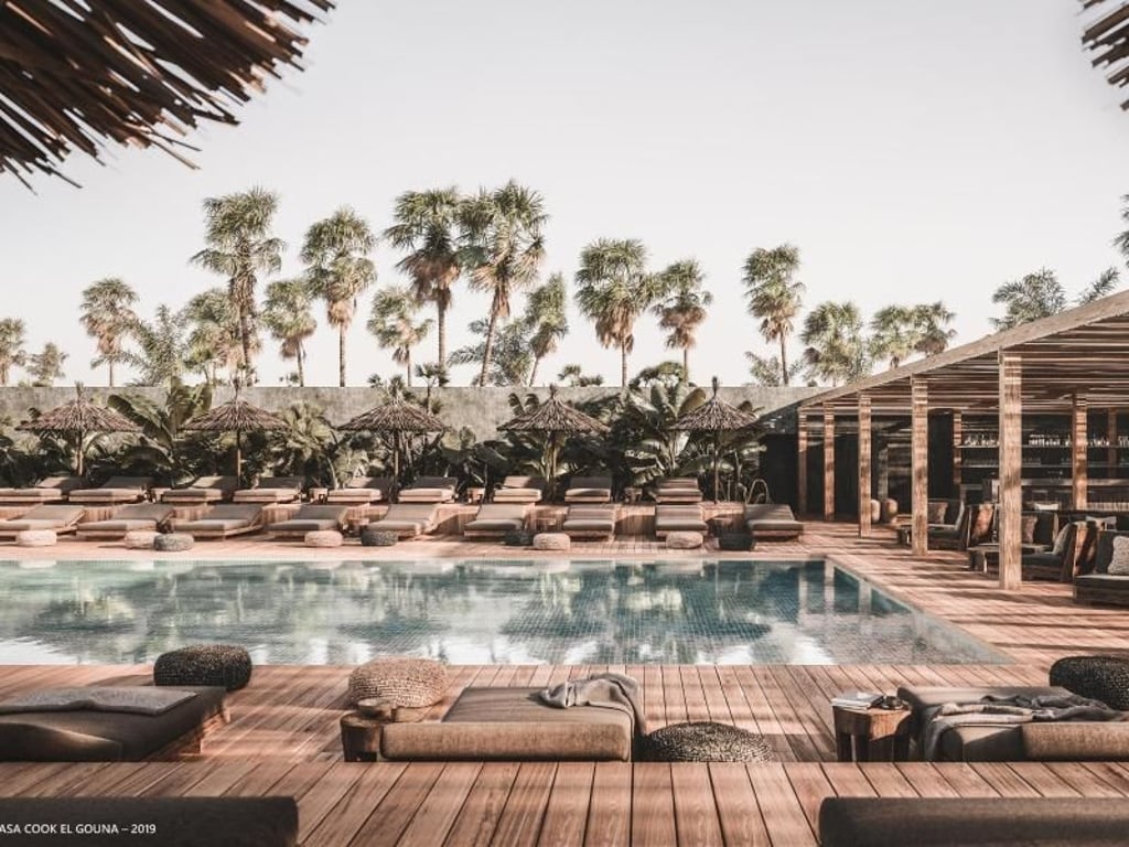 Palmen und Pool: So soll das neue Haus der Marke Casa Cook in El-Guna aussehen, das Thomas Cook ab dem Winter im Programm hat. Foto: Thomas Cook