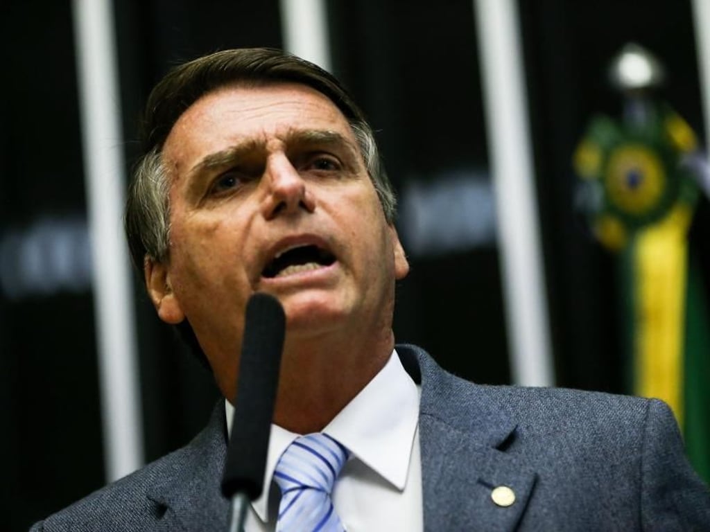 Jair Bolsonaro, Präsidentschaftskandidat der rechten PSL, lobt die Militärdiktatur von 1964 bis 1985 und hetzte gegen Schwarze und Homosexuelle. Foto: Marcelo Camargo/Agencia Brazil