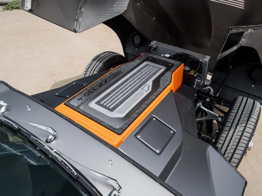 Im E-Type Zero ist der Elektromotor aus dem Jaguar i-Pace und das Akkupaket aus dem Range Rover Plug-In eingebaut. Foto: Jaguar Land Rover