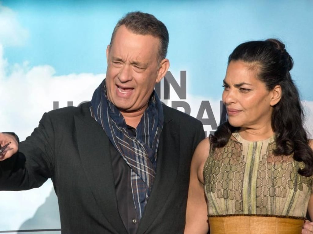 Tom Hanks und Sarita Choudhury in Berlin. Foto: Jörg Carstensen