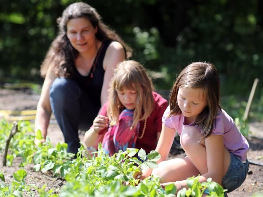 Für Schulleriterin Katharina Krebs (links) ist es entscheidend, dass Kinder wie Luna (Mitte) und Carlotta (rechts) in kleinen Gruppen lernen können. Foto: Markus Hibbeler